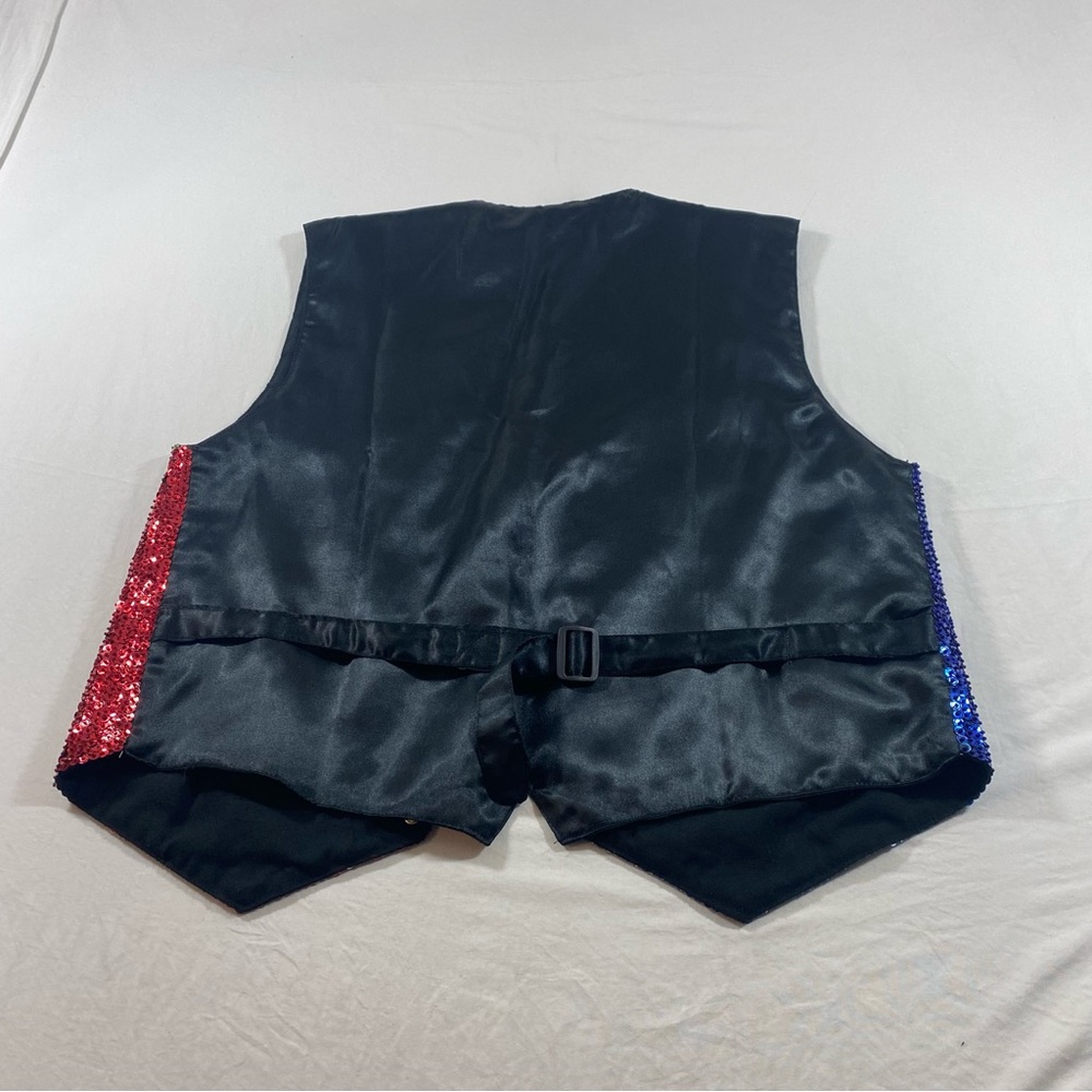 Lone Star Texas Flag Sequin Vest Patriotic Sequin Vest - Blue, Silver, Red - Picture 7 of 10